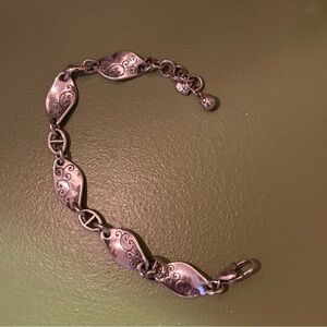 Brighton Silver Twirl Twist Leaf Bracelet
